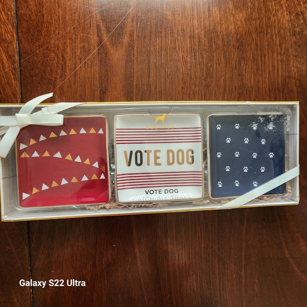 DOGHAUS Vote Dog Catchall Tray Set - Red, White, and Blue